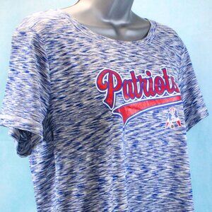 Women's New England Patriots Throwback Logo -Glitter Lettering -Short Sleeve Tee